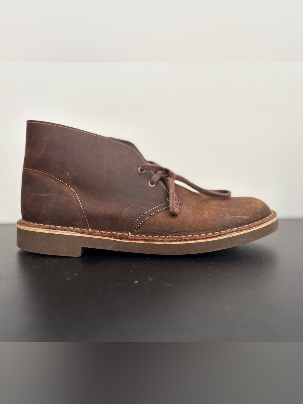 Clarks SheptonBrown Leather Chukka Desert Lace Up Boots
